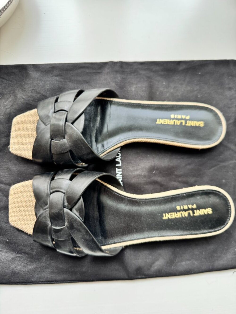 Saint Laurent Tribute Black Sandals, Size 8 (38) - Picture 2 of 5